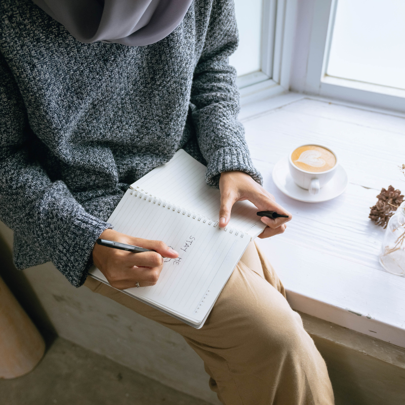 Writing by the window